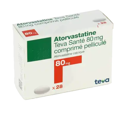 Atorvastatine Teva Sante 80 Mg, Comprimé Pelliculé à Bassens