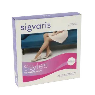 Sigvaris Styles Transparent Bas Auto-fixants  Femme Classe 2 Beige 130 Small Normal à Angers