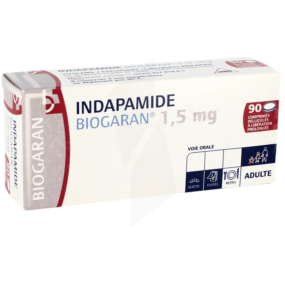 Indapamide Biogaran 1,5 Mg, Comprimé Pelliculé à Libération Prolongée