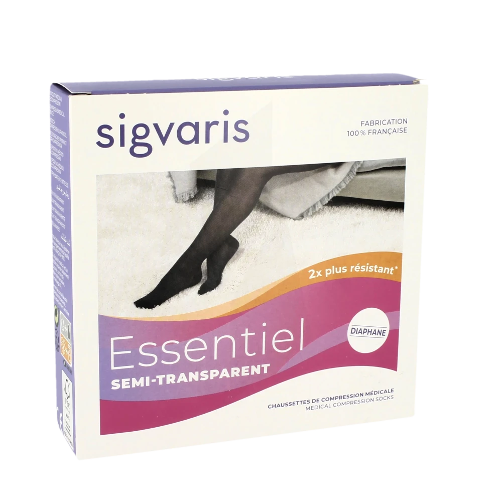 Sigvaris Essentiel Semi-transparent Chaussettes  Femme Classe 2 Marine Small Normal