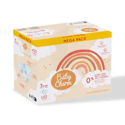 Babycharm Super Dry Flex Couches Midi 6-10kg Carton/123 à IS-SUR-TILLE