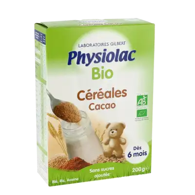 Physiolac Cereales Bio Farine Chocolat B/200g à Mérignac