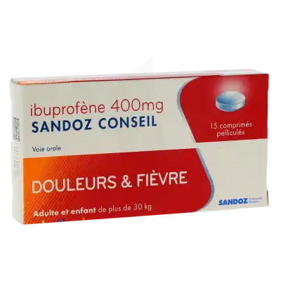 Ibuprofene Sandoz Conseil 400 Mg, Comprimé Pelliculé à AUDENGE