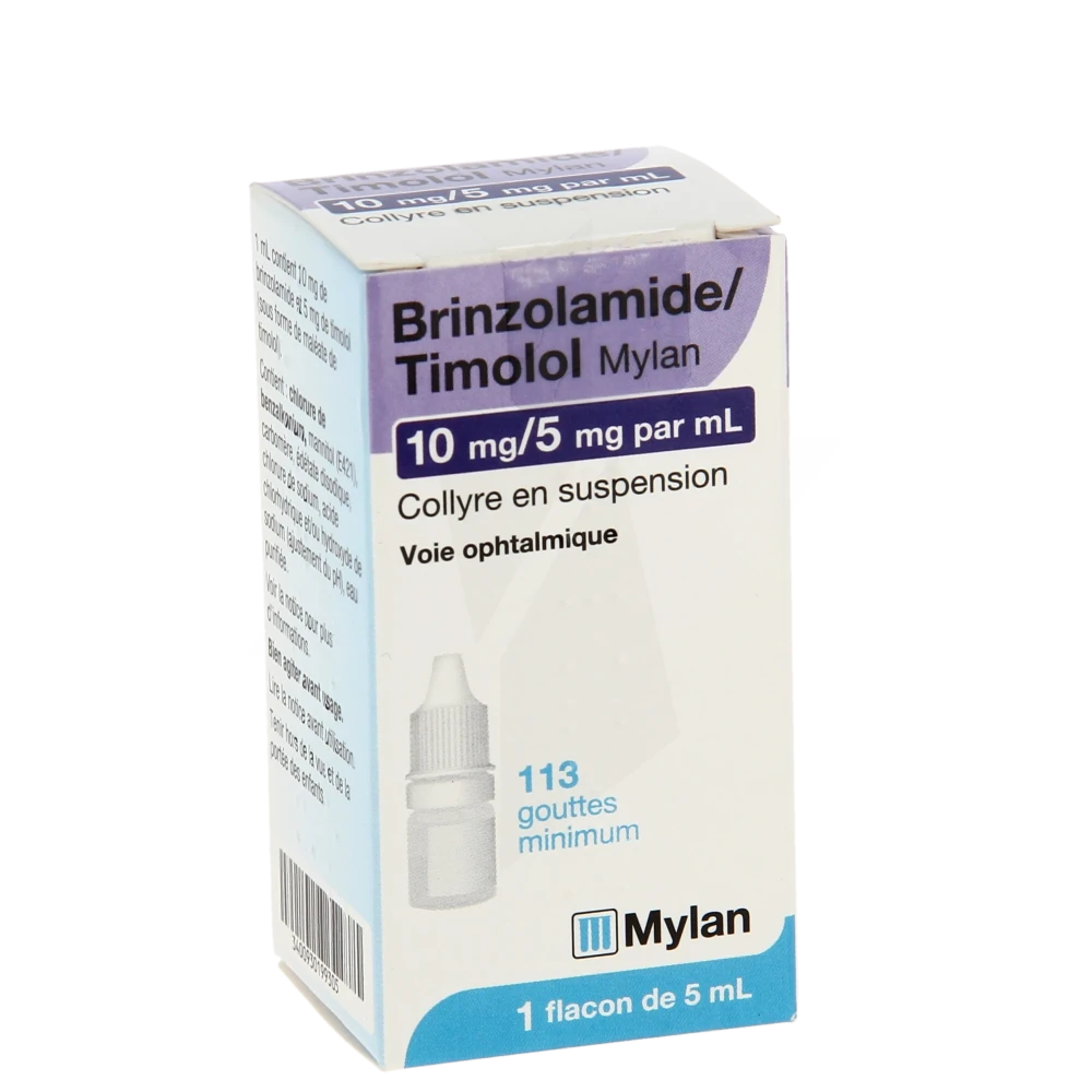 Brinzolamide/timolol Viatris 10 Mg/5 Mg Par Ml, Collyre En Suspension