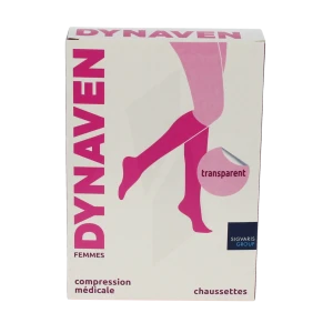Sigvaris Dynaven Transparent Chaussette Classe 2 Femme Beige Clair Long Xl