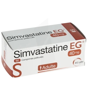 Simvastatine Eg 40 Mg, Comprimé Pelliculé