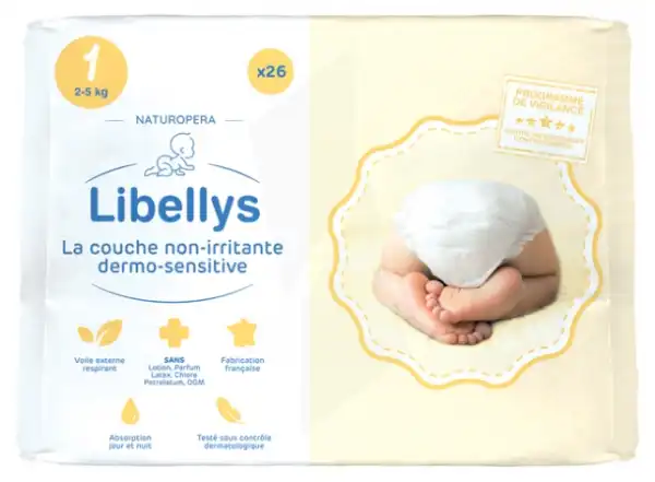 Libellys La Couche Non-irritante Dermo-sensitive Taille 1 (2-5 Kg) Paquet/26
