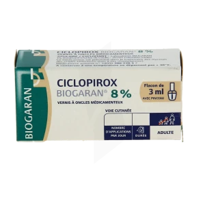 Ciclopirox Biogaran 8 %, Vernis à Ongles Médicamenteux