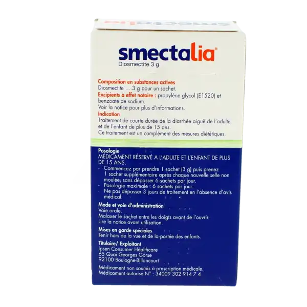 Smectalia 3 G Citron-menthe, Suspension Buvable En Sachet
