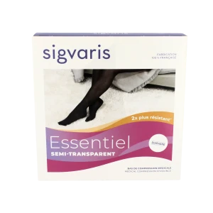 Sigvaris Essentiel Semi-transparent Bas Auto-fixants  Femme Classe 2 Naturel Large Normal