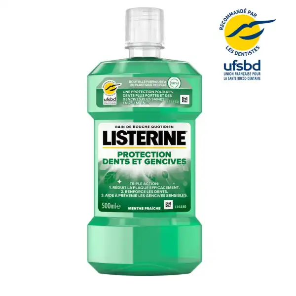 Listerine Protection Dents Gencives Bain De Bouche Fl/500ml