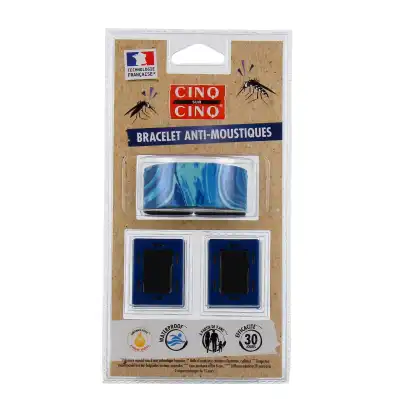 Cinq Sur Cinq Bracelet Anti-moustique Motif Bleu à MONSWILLER