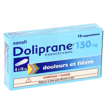 DOLIPRANE 150 mg, suppositoire