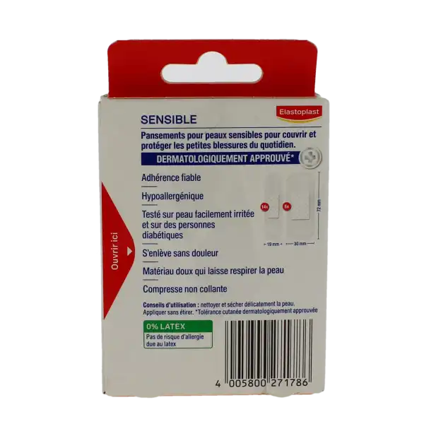 Elastoplast Sensitive Pansements Peau Sensible 2 Formats B/20
