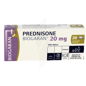 Prednisone Biogaran 20 Mg, Comprimé Sécable