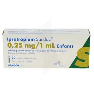 Ipratropium Sandoz 0,25 Mg/1 Ml Enfants, Solution Pour Inhalation Par Nébuliseur En Récipient Unidose