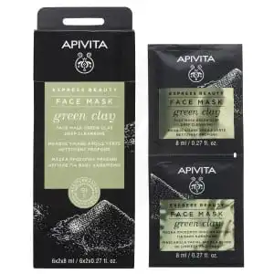 Apivita - Express Beauty Masque Visage Nettoyant Profond - Argile Verte  2x8ml
