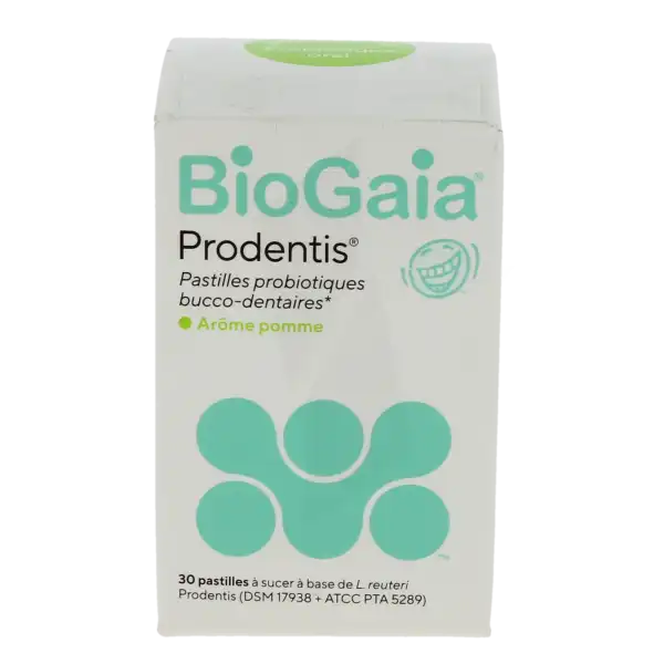 Biogaia Prodentis Past à Sucer Probiotiques Bucco-dentaire Pomme Pilulier/30