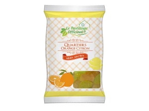 Le Pastillage Officinal Sans Sucre Pastille Quartier Orange Citron Sachet/80g