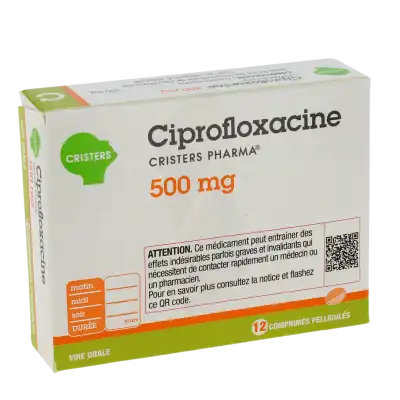 Ciprofloxacine Cristers Pharma 500 Mg, Comprimé Pelliculé à Bergerac