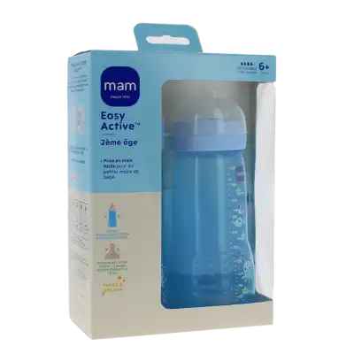 Mam Biberon Easy Active 2ème âge + 6 Mois 330 Ml Lot De 2 Bleu à TOULOUSE