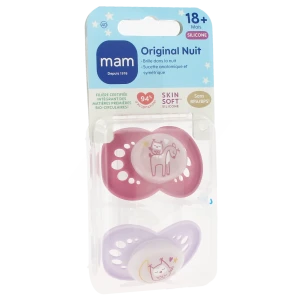 Mam Original Sucette Nuit Silicone +18mois B/2