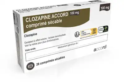 CLOZAPINE ACCORD 100 mg, comprimé sécable
