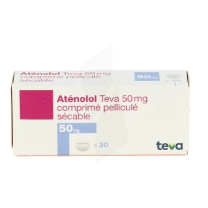 Atenolol Teva 50 Mg, Comprimé Pelliculé Sécable