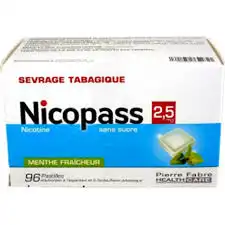 Nicopass 2,5 Mg Pastille Menthe Fraîcheur Sans Sucre Plq/96 à VIC-FEZENSAC