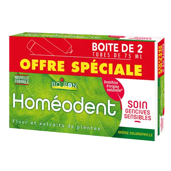 Boiron Homéodent Soin Gencives Sensibles Dentifrice Chlorophylle 2t/75ml