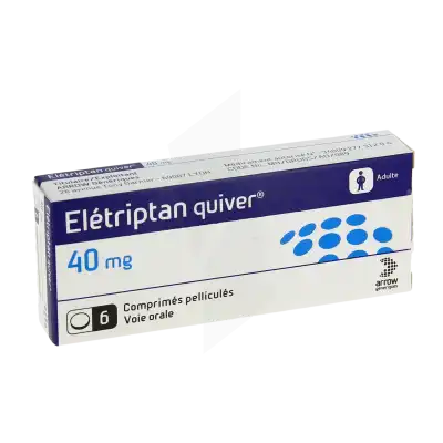 Eletriptan Quiver 40 Mg, Comprimé Pelliculé à Bordeaux