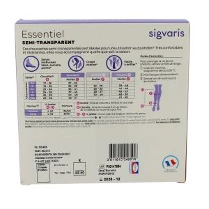 Sigvaris Essentiel Diaphane Semi-transparent Chaussette Classe 2 Femme Noir Long L