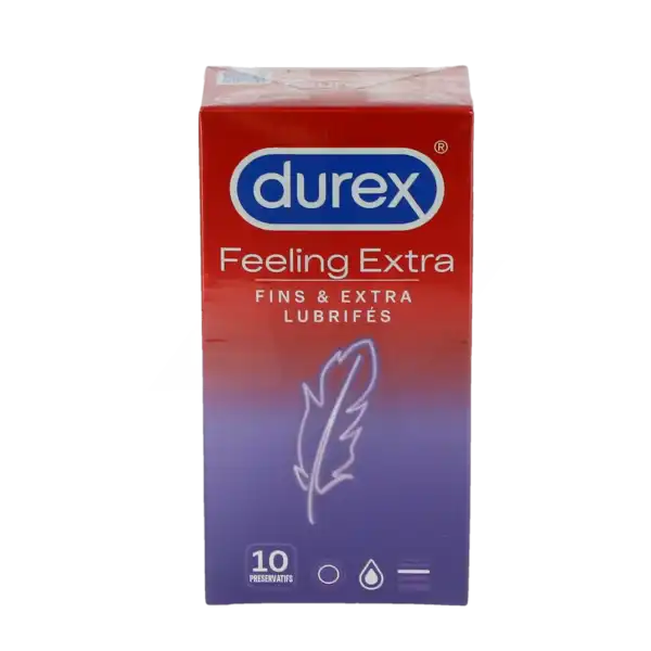 Durex Feeling Extra Préservatif Lubrifié Avec Réservoir B/10