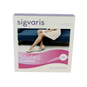 Sigvaris Styles Transparent Collant  Femme Classe 2 Noir Medium Long