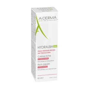 Aderma Hydralba Crème Hydratante 24h Riche 40ml