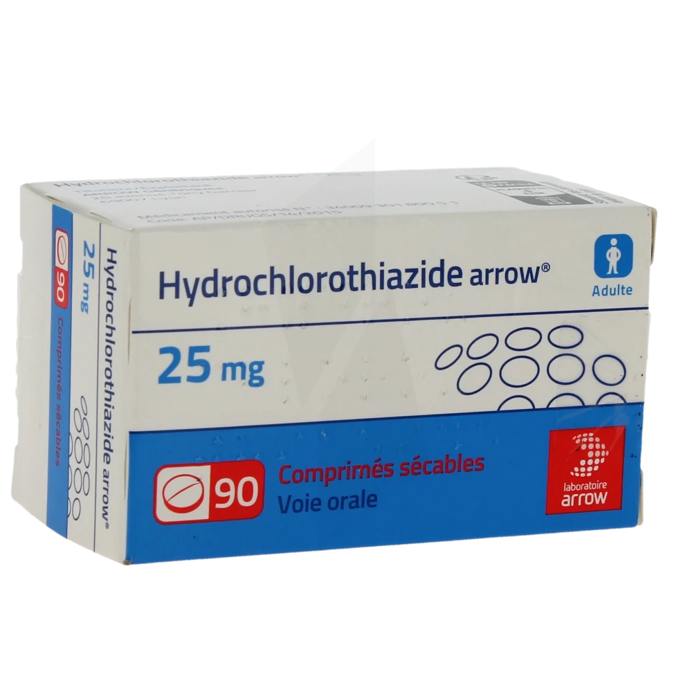 Hydrochlorothiazide Arrow 25 Mg, Comprimé Sécable