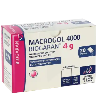 Macrogol 4000 Biogaran 4 G, Poudre Pour Solution Buvable En Sachet à RUMILLY