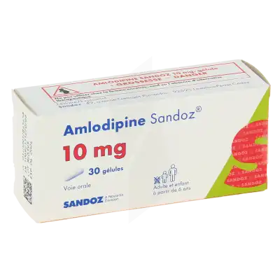 Amlodipine Sandoz 10 Mg, Gélule à Sèvres