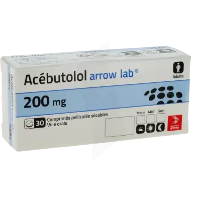 ACEBUTOLOL ARROW LAB 200 mg, comprimé pelliculé sécable