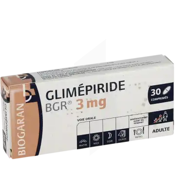 Glimepiride Bgr 3 Mg, Comprimé à Paris