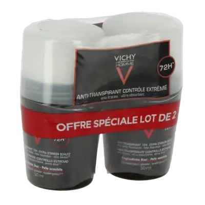 Vichy Homme Déodorant Anti-transpirant Déodorant 72h 2roll-on/50ml à Miraumont