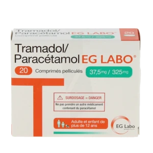 Tramadol/paracetamol Eg Labo 37,5 Mg/325 Mg, Comprimé Pelliculé