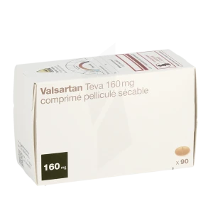 Valsartan Teva 160 Mg, Comprimé Pelliculé Sécable