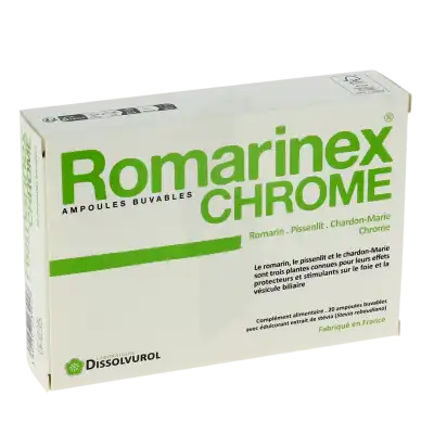 Dissolvurol Romarinex Chrome Solution Buvable 20 Ampoules/10ml à Paris