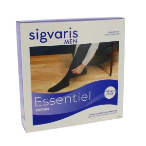 Sigvaris Essentiel Coton Bas Auto-fixants  Homme Classe 2 Noir Medium Normal