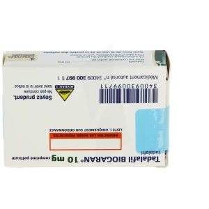 Tadalafil Biogaran 10 Mg, Comprimé Pelliculé
