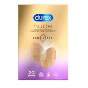Durex Nude Préservatif Lubrifié Sans Latex B/20