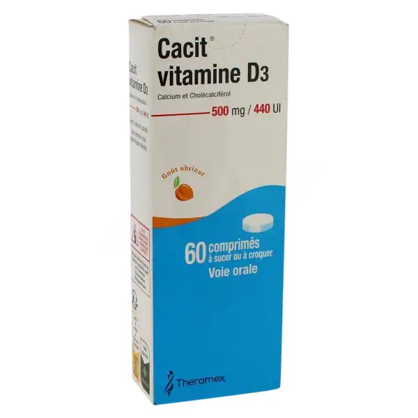Cacit Vitamine D3 500 Mg/440 Ui, Comprimé à Sucer Ou à Croquer