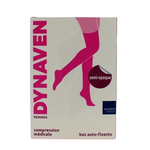 Sigvaris Dynaven Semi-opaque Bas Auto-fixants Pied Ouvert Classe 2 Femme Beige Normal M