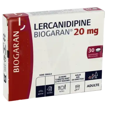 Lercanidipine Biogaran 20 Mg, Comprimé Pelliculé à LE LAVANDOU